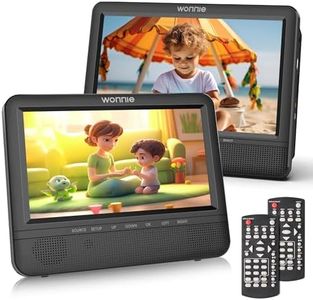 WONNIE 7.5" Car DVD Player, Portable DVD Player for Car Play The Same or Two Different Movies with Headrest Strap, Support Last Memory, AV Out & in, USB/SD/Sync TV, All Regions Support