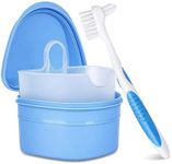 Y-Kelin Denture Cleanning Set Denture Cleaning Case with Denture Brush (Blue)