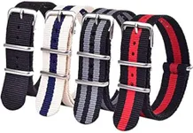 Ritche Christmas Gift 18mm Nylon Straps Nylon Watch Bands Compatible with Seiko Watch for Men Women (4 Packs), Valentine's day Gifts for him or her, White Elephant Gifts, Stocking Stuffers for Men