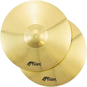 TIGER CYM7-BR Pair 14” Hi-Hat Cymbals - Ideal Replacement for Starter Drum Kits