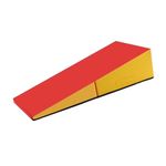 JIESOO Folding Cheese Wedge Mat Indoor/Outdoor Exercise Tumbling Gymnastics Incline for Home Training(Red Yellow,150x75x38cm)
