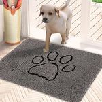 Door Mats Indoor Floor Mat: Dog Dirt Resist Front Entrance Rug with Rubber Backing - Non Slip Water Absorbent Soft Chenille Entryway Doormat for Muddy Shoes Dog Paws