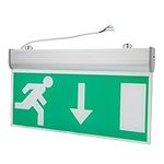 Demeras LED Emergency Exit Sign Light, Acrylic LED Emergency Exit Lighting Sign Safety Evacuation Indicator for Supermarket Hotel Hospital 110-220VSafety Signs