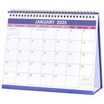 2025 Calendar - Desk Calendar 2025 UK, Runs from January 2025 to December 2025, Starts on Monday, 25.3 x 20.5 x 7.8 cm - Purple