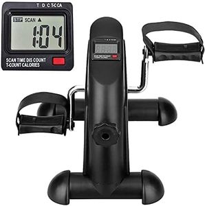 himaly Mini Exercise Bike – Portable Pedal Exerciser with LCD Display, Adjustable Resistance for Home Leg & Arm Fitness