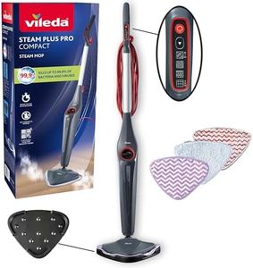 Vileda Steam Plus Pro Compact Dampfreiniger | Tötet bis zu 99,9% der Bakterien & Viren | Für empfindliche Böden | 4 Dampfstufen | Abstellunterlage | Comfort-Pack
