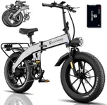 Luckeep Electric Bike for Adults 1200W Peak BAFABG Motor 30MPH 48V 15AH (720WH) Battery 60Miles Range Folding Ebikes for Adults Electric Bicycle 20 Inch Fat Tire Electric Bike with UL 2849 Certified