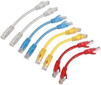 RIIEYOCA Short Cat6 Ethernet Patch Cable 0.5ft,High Speed Internet Network Cable LAN Patch Cables with Rj45 Connectors for Router, Modem,Switch, Server(Mixed Color 8 Pack)（15cm）