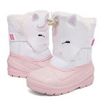 TETSUO Unicorn Kids Snow Boots, Girls Cute Winter Boots Warm Shoes Waterproof Snowboots Snowproof Snowshoes for Outdoor Walking Running