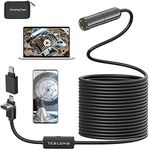 5MP Auto-Focus Endoscope, Teslong 3rd Generation USB Borescope with 5.0 Megapixel Inspection Camera, 16.5ft Waterproof Semi-Rigid Cable & Adjustable Led Lights Probe for Android Phone Windows MacBook
