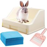 Large Rabbit Litter Box with Bonus Pads, Drawer, Corner Toilet Box and Bigger Pet Pan for Adult Guinea Pigs, Chinchilla, Ferret, Galesaur, Small Animals