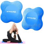 Strauss Yoga Knee & Elbow Cushion Pad | Support for Knees,Hands,Wrists,Elbows | Ideal For Planks,Push-ups,Yoga,Meditation,Pilates & Workout| Padding for Joint Protection and Stability |Set of 2,(Blue)