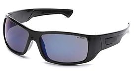 Pyramex Furix Safety Glasses, Black Frame/Blue Mirror Anti-Fog