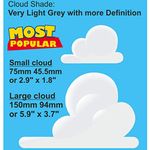 Toy Story Inspired Clouds Themed Bedroom Wall Vinyl Sticker/Decals (Very Light Grey, 40)