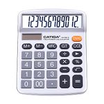 12 Digit Desktop Calculator with Large LCD Display and Sensitive Button, Dual Solar Power and Battery, Standard Function for Office, Home, School, CD-2786