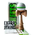 Sweets Kendamas Sport Stripe Prime Kendama - Sticky Paint, Stripe Design, Extra String Accessory Bundle (Home Team)