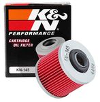 K&N Powersports Oil Filter - Cartridge 55x71mm compatible with Yamaha, Aprilia, Jawa, Derbi, Keeway (KN-145), Black