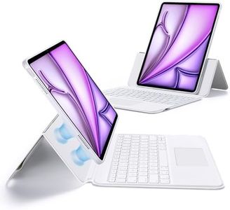 ESR iPad Air 13 Inch Case Keyboard (M3/M2, 2025/2024), Keyboard Case with Trackpad, Magnetic Detachable Keyboard with Backlit Keys, Fully Adjustable Portrait/Landscape Stand, Ascend Series, White