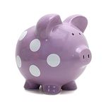 Child to Cherish Polka Dot Piggy Bank, Purple