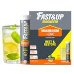 Fast&Up Magnesio - Restful Sleep Supplement - Magnesium & Zinc for Stress Management & Promoting Deep Sleep (60 Effervescent Tablets, Lime & Lemon Flavor)