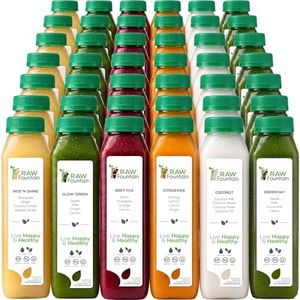7 Day Juice Cleanse by Raw Fountain, All Natural Raw Detox Cleanse, Cold Pressed Juice Fast, Great Way to Jumpstart a Healthier Diet, Kosher, Vegan, NO Sugar Added, 42 Bottles 12oz