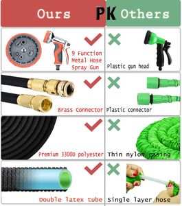 LUFENG 150FT Expandable Garden Hose – Double Latex Core, Brass Fittings, 9-Function Spray Nozzle