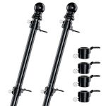 SCWN 6 FT Flag Pole for Kit (2 Packs), Tangle Free Spinning Weather Resistant Rustproof Metal Aluminum Flagpole for 3x5 American Flag, 1" Dia Flag Pole for Outside House, Residential(Without Bracket)