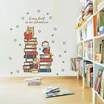 Rawpockets ' Study Room : Every Book is an Adventure Quote ' Self Adhesive Wall Sticker (Pack of 2)