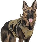 WapaW Dog Tactical Harness No-Pull Pet Harness Adjustable Outdoor Pet Vest Military Standard Material Vest for Dogs Easy Control for Extra Large Dogs (XL, Brown)