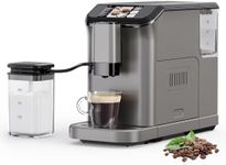 Garvee Fully Automatic Espresso Machine with Grinder,20 Bar Pressure & Auto Milk Frother,1.5L Tank,6 One-Touch Recipes for Latte/Cappuccino, Compact Design for Home Use