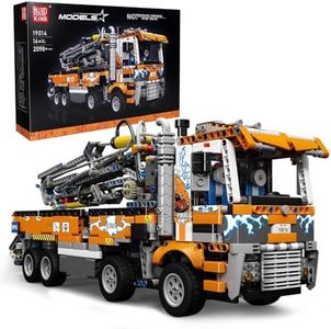Mould King Concrete Pump Truck Building Set for Kids Ages 8+, Terrain Tow Truck Model Toys (2,098Pieces)