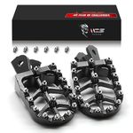 MZS Dirt Bike Foot Pegs, CNC Motocross Footpeg MX Footrest Rest Pedal Black Compatible with CRF150F | CRF230F | KDX200 | Light Bee S/X | X160 X260 | MX3 MX4 | XR150L | HAWK 250