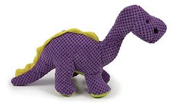 goDog Checkers Dinos Bruto Squeaky Plush Dog Toy, Chew Guard Technology - Purple, Large