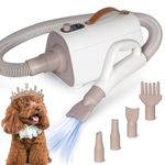 FYA Dog Hair Dryer, Grooming Dryer Blower Professional,High Velocity Home Pet Dryer with Smart Speed Temperature Adjustment, 3000W Dog Dryer with 4 Nozzles for Home, Pet Washing Station, Travel