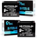 2-Pack UB-YTX20L-BS Battery Replacement for 2004 Kawasaki Jet Ski JS800 SX-R 800 CC Personal Watercraft - Factory Activated, Maintenance Free, Motorcycle Battery - 12V, 18AH, UpStart Battery Brand