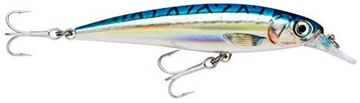 Rapala X-Rap Saltwater Lure with Two No. 2 Hooks, 1.2-2.4 m Swimming Depth, 12 cm Size, Blue Mackerel