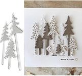 3pcs Tree Metal Die Cuts,Christmas Tree Cedar Deer Cutting Dies Cut Stencils for DIY Scrapbooking Album Decorative Embossing Paper Dies for Card Making