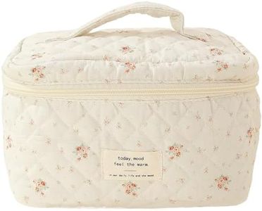 Large Makeup Bag, Large Floral Cosmetic Bag for Women Girls, Floral Coquette Aesthetic Toiletry Bag, Flower Travel Toiletry Bag by H HOME-MART (Floret)