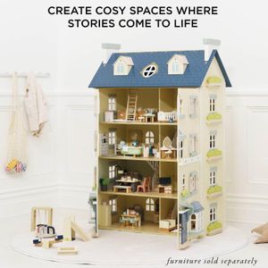 Le Toy Van Palace Wooden Dollhouse – Large Classic Playhouse