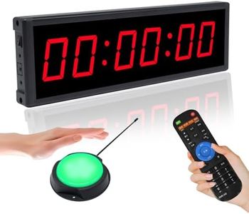 Digital Gym Timer with Wireless Start/Stop Button,Interval Timer with Remote Control for Stopwatch,Countup/Down,Digital Wall Clock for Rock Climbing,Training,Indoor & Outdoor Sport