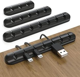 Cord Holder for Desk - Pack of 3 - Self Adhesive Cable Holder Clip - Advoxe Electrical Cable & Wire Management - Charger Cord Holder – Cable Organizer for Mouse, Laptop, PC and USB Charging