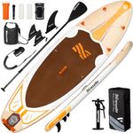 Baudelio Paddle Board, Inflatable Stand UP Paddle Board, 11’x 34”x 6” Paddle Board with Backpack, Hand Pump, Storage Bag, Phone Case, Ultra-Light Paddle Board for Adults (orange (with waterproof bag))