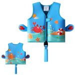 vveWin UV Neoprene Swim Vest for Kids with Security Buckle for Toddlers Ages 1-6 Girls & Boys (Blue-1, Small)