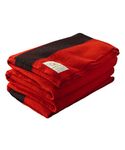 Woolrich Hudson Bay 4 Point Blanket, Scarlet with Black Stripes