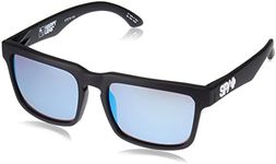 Spy Helm Sunglasses Matte Black Happy Bronze with Light Blue Spectra Lens, Black, 57