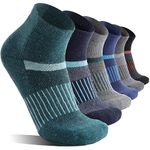 Anlisim Merino Wool Quarter Ankle Hiking Running Socks Breathable Thermal Warm Thick Cushion Socks for Women Men 6 Pairs(Color Mixed,M)