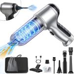 Handheld Vacuum Cordless,12000PA High Power Car Cordless Mini Vacuum Cleaner, Compressed Air Duster & Keyboard Cleaner 4-1，Portable Rechargeable Wireless Vacuum for Car, Home, Office, Camping