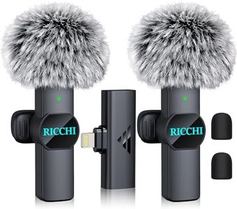 RICCHI Mini Microphone for iPhone 7-14 iPad, Dual Lavalier Wireless Microphone Plug-Play Wireless Mini Mic for Video Recording, Interview, Podcast, YouTube, Facebook, TikTok