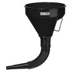 Terbold Automotive Flex Funnel with Hose | Wide Mouth Flexible Oil Funnel for Automotive Use - Gas, Transmission Fluid, Car Fuel, Oil Change (Black)