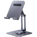 UGREEN iPad Stand Tablet Holder Desk Swivel Rotating Adjustable Foldable Travel Accessory Compatible with iPad Pro 13 2024 12.9 11/Air/Mini,iPhone 16 15,Galaxy Tab A9+ S9,Surface Pro,Portable Monitor